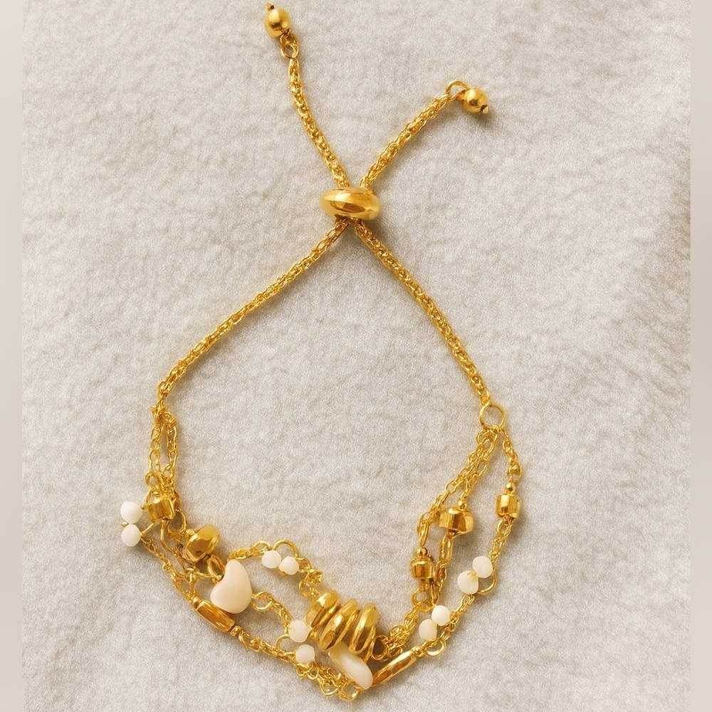 Style & Co Gold Slider Bracelet Adjustable Multi-Chain Beads‎ NWT